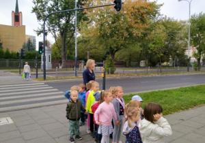 Dzieci obserwują ruch drogowy