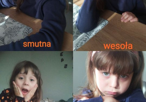 Fotografie dziewczynki przedstawiające różne emocje